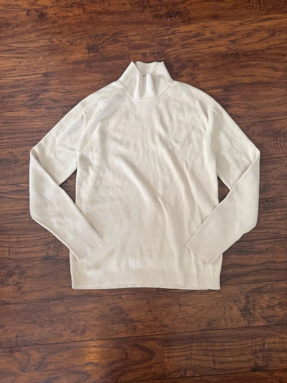 NWT Banana Republic Men's Supima Organic Cotton Ivory Cream Mock Neck Sweater M